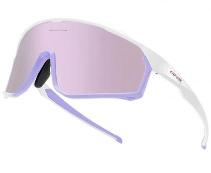 Kapvoe X93 Interchangeable Lower Frame Sport Sunglasses (Purple/White)