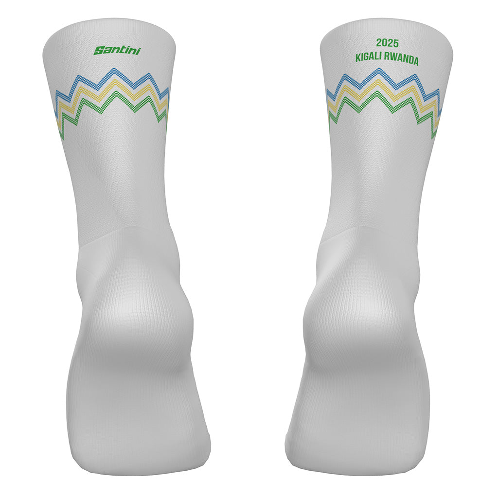 Santini UCI Road World Championships Kigali Unisex Cycling Socks (White)