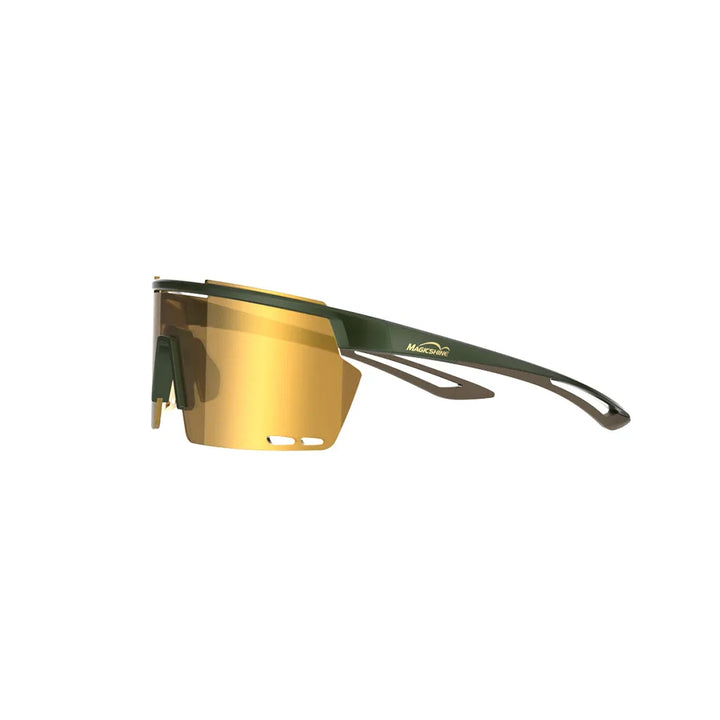 Magicshine Rouler Coated Photochromic Sports Sunglasses (Green/Brown)