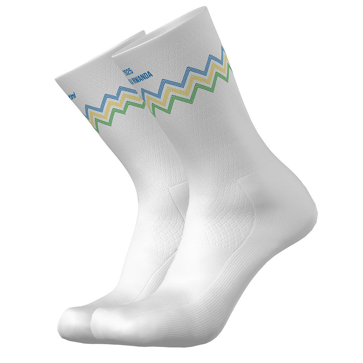 Santini UCI Road World Championships Kigali Unisex Cycling Socks (White)