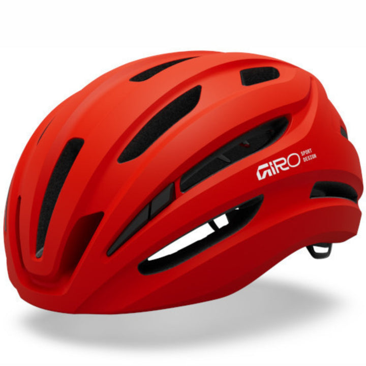 Giro Isode MIPS II road cycling helmet, Matte Flame Red, front view
