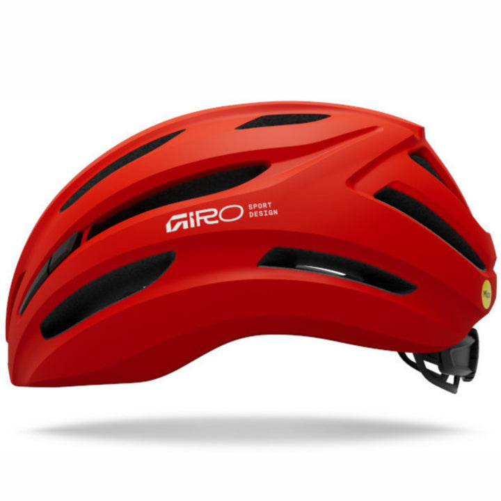 Giro Isode MIPS II road cycling helmet, Matte Flame Red, side view