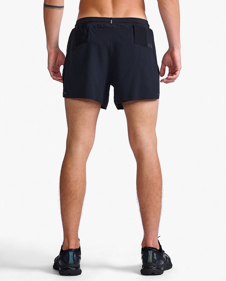2XU Light Speed Stash 5 inch Men's Running Shorts (Black/Black Reflective)