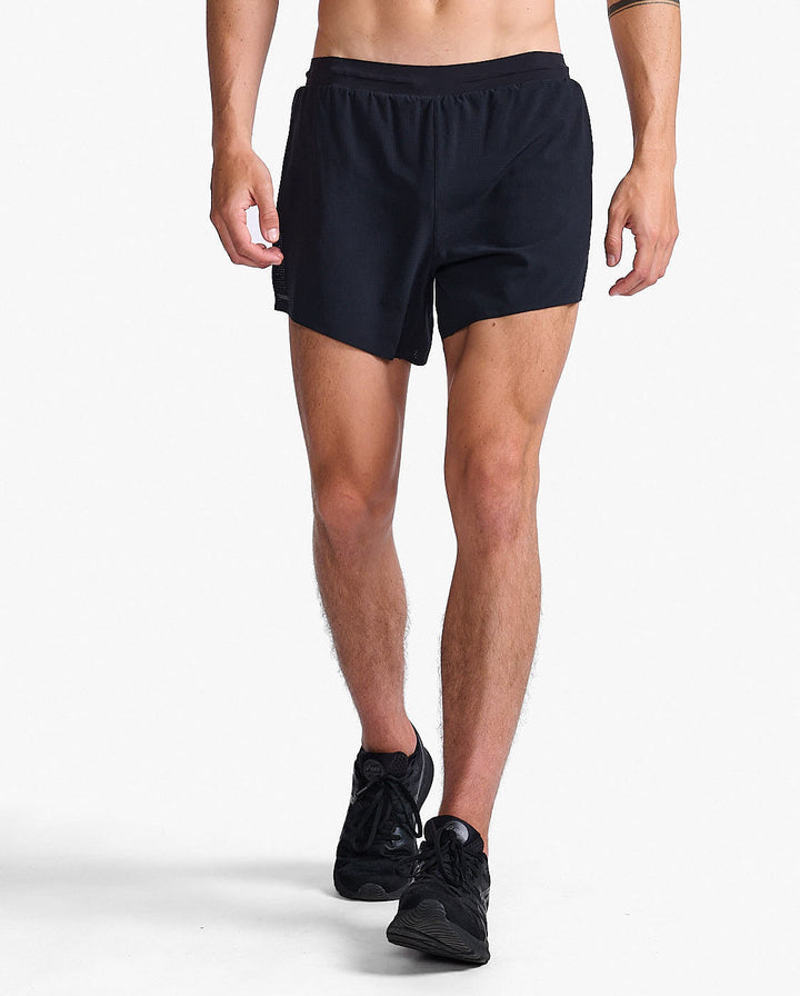 2XU Light Speed Stash 5 inch Men's Running Shorts (Black/Black Reflective)