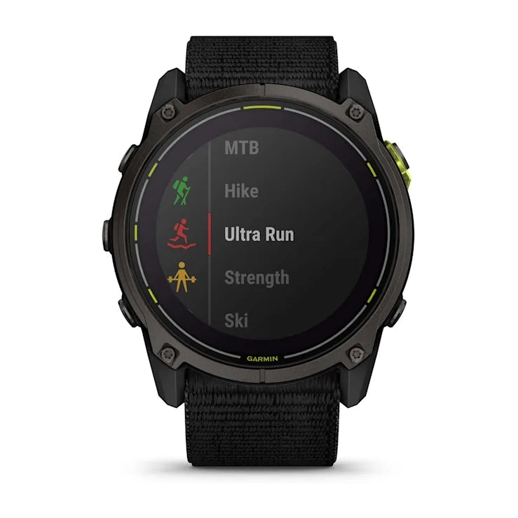 Garmin Enduro 3 Smart Watch (Carbon Gray Dlc Titanium w/ Black Ultrafit Nylon Band)
