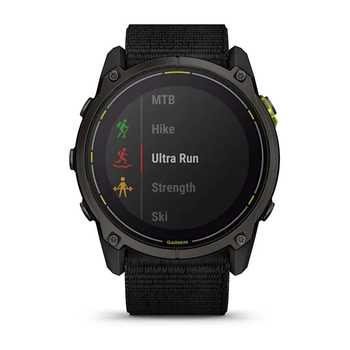 Garmin Enduro 3 Smart Watch (Carbon Gray Dlc Titanium w/ Black Ultrafit Nylon Band)