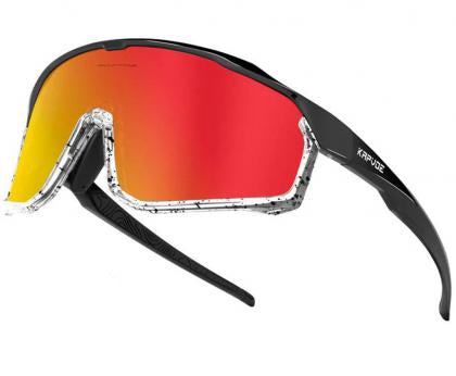 Kapvoe X93 Interchangeable Lower Frame Sport Sunglasses (Red/Black)