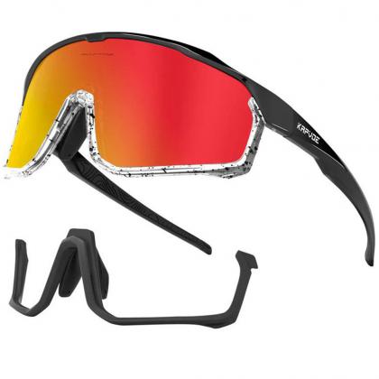 Kapvoe X93 Interchangeable Lower Frame Sport Sunglasses (Red/Black)