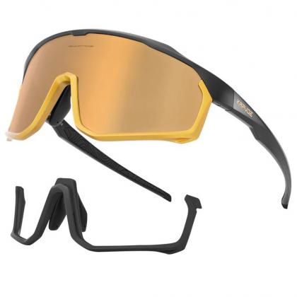 Kapvoe X93 Interchangeable Lower Frame Sport Sunglasses (Gold/Black)