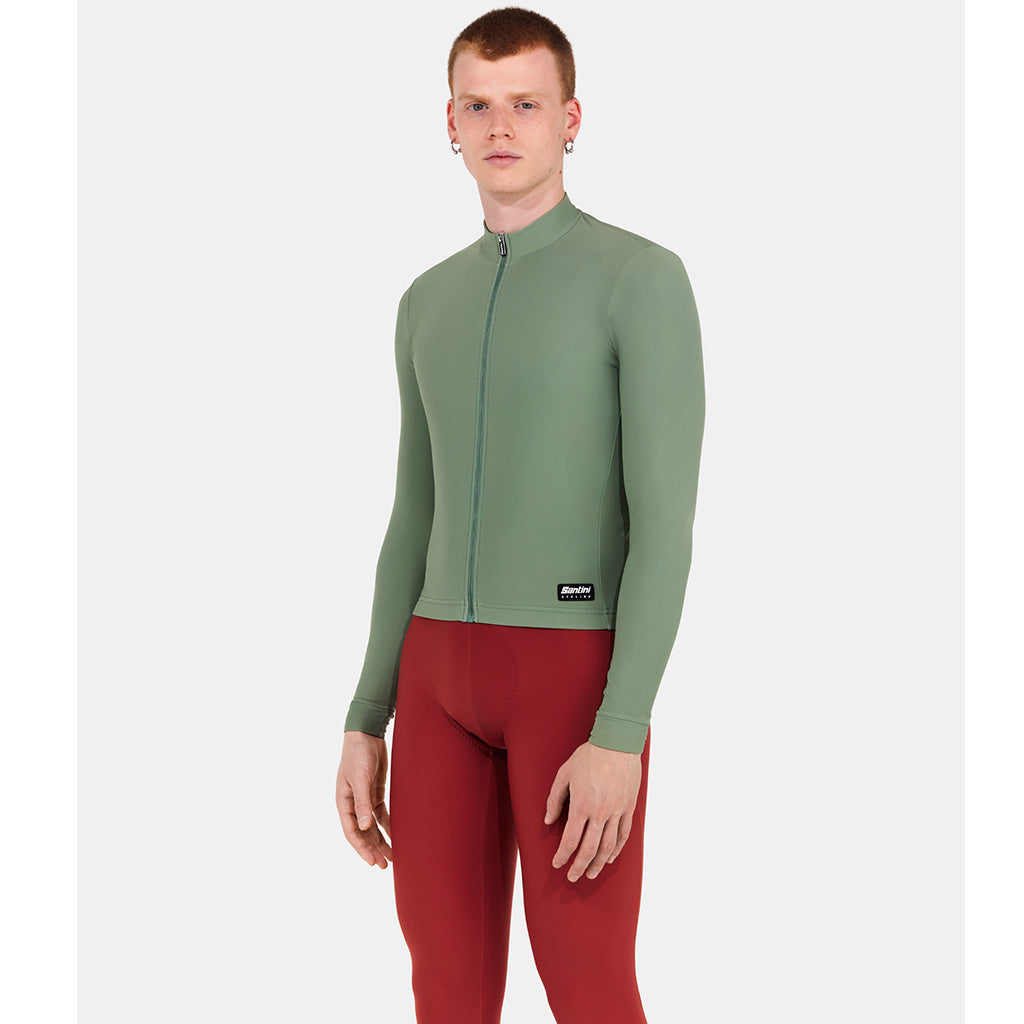 Santini Ready To Ride Unisex Long Sleeve Cycling Jersey (Sage Green)