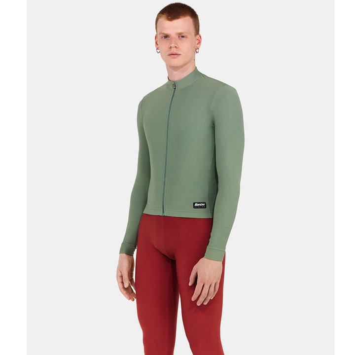 Santini Ready To Ride Unisex Long Sleeve Cycling Jersey (Sage Green)