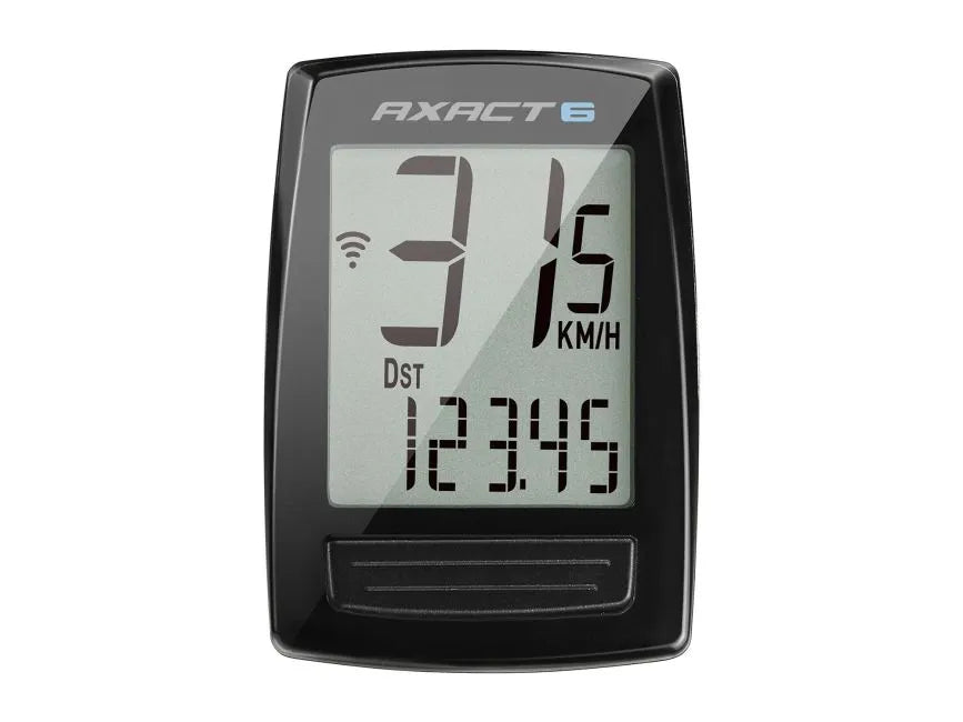 Giant Axact 6 wired cycling computer, black, front view