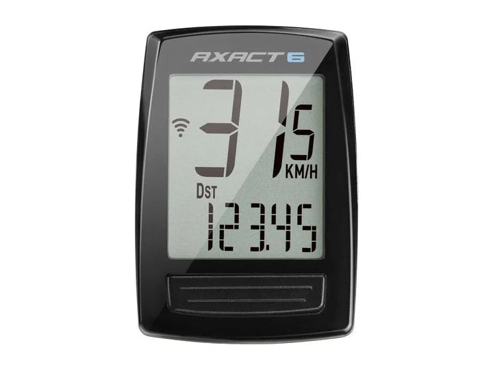 Giant Axact 6 wired cycling computer, black, front view