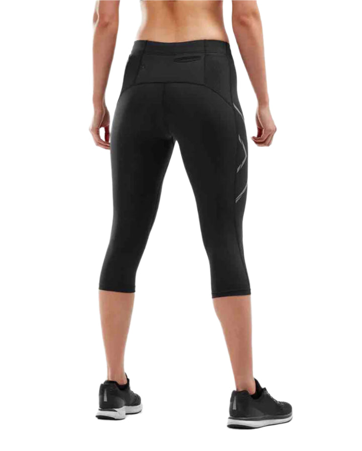 2XU WA5333B MCS Run 3/4 Women's Compression Tights (Black/Black Reflective)