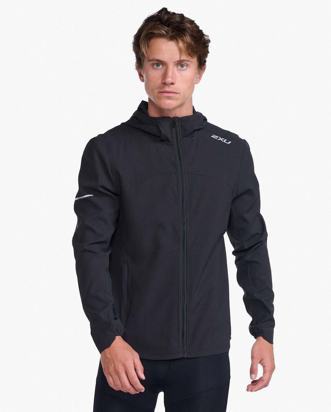 2XU Aero Men's Cycling Jacket (Black/Silver) - BUMSONTHESADDLE