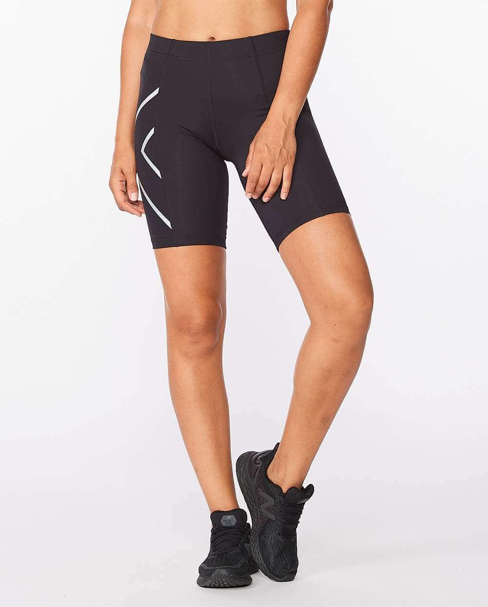 2XU Core Compression Women's Cycling Shorts (Black/Silver) - BUMSONTHESADDLE
