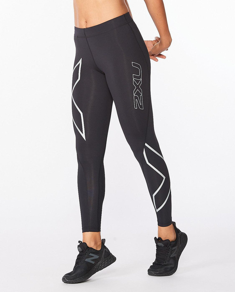 2XU Core Compression Women's Cycling Tights (Black/Silver) - BUMSONTHESADDLE