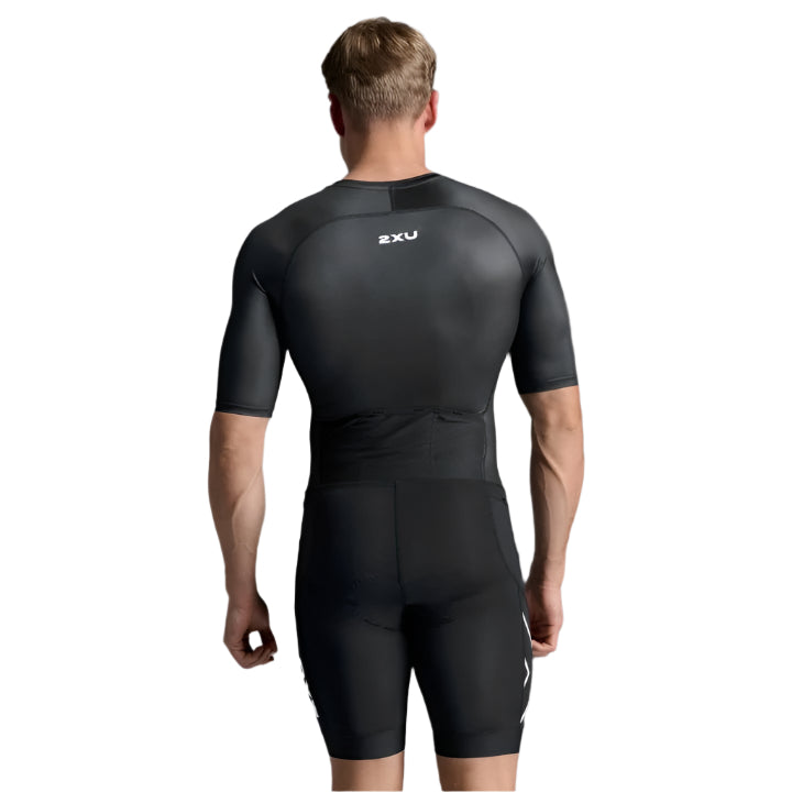 2XU MT7397D Core Sleeved Men's Triathlon Suit (Black/White)