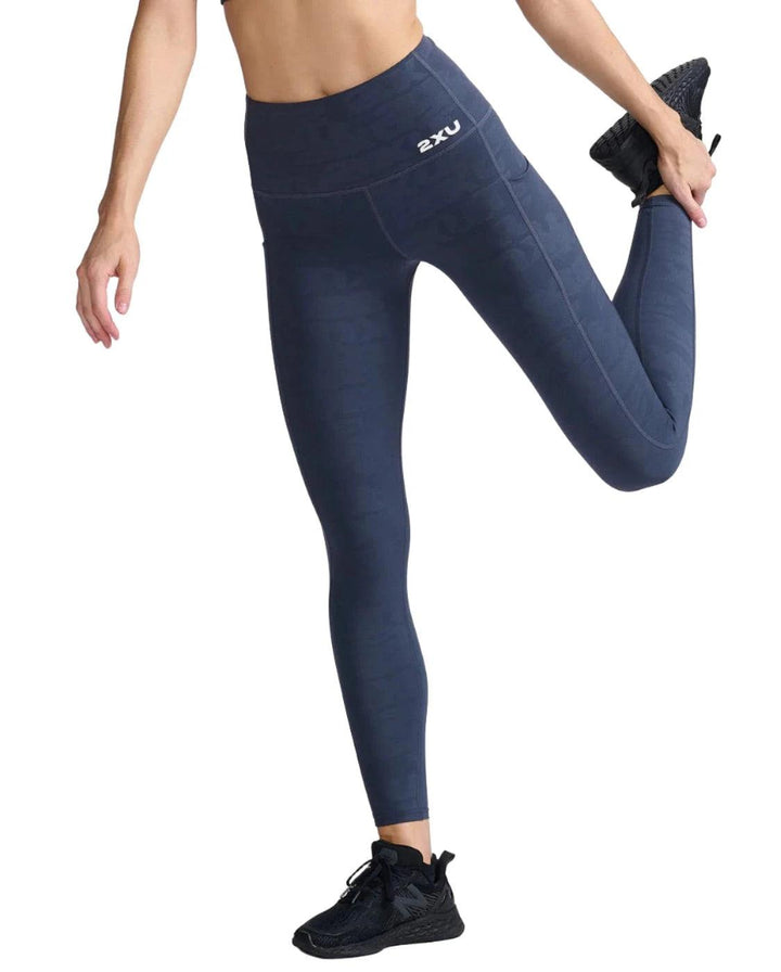2XU Form Lineup Hi-Rise Women's Compression Tights (Grain Monogram) - BUMSONTHESADDLE