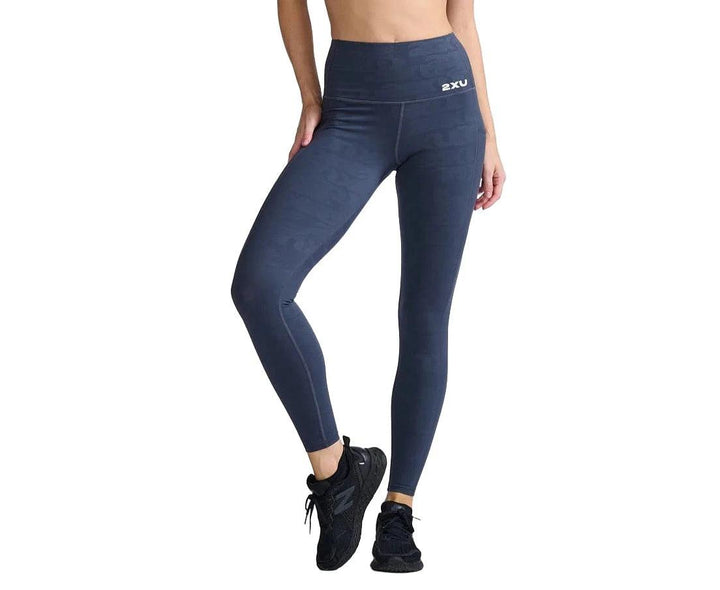 2XU Form Lineup Hi-Rise Women's Compression Tights (Grain Monogram) - BUMSONTHESADDLE