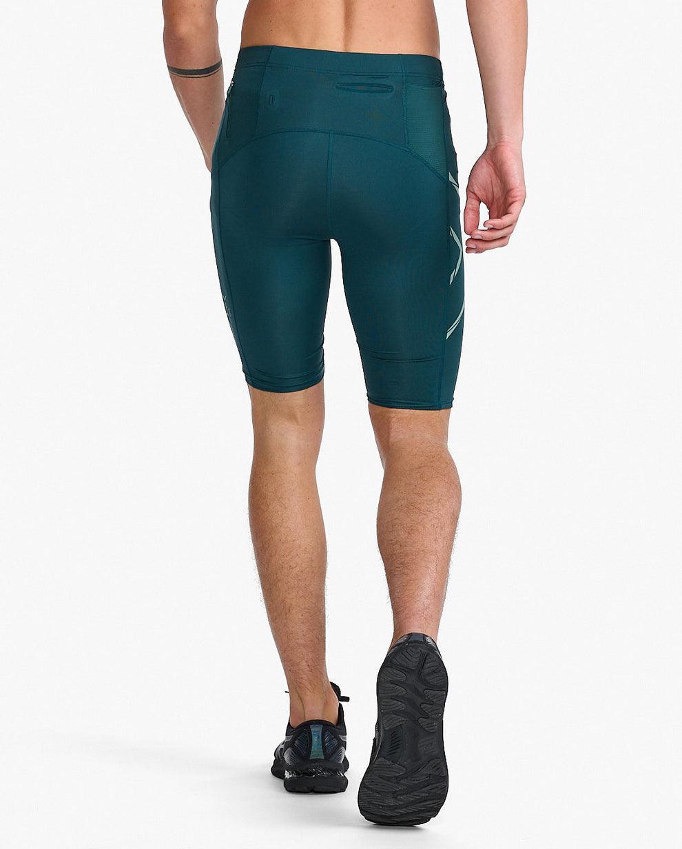 2XU Light Speed Compression Men's Cycling Shorts (Pine/Raft Reflective) - BUMSONTHESADDLE