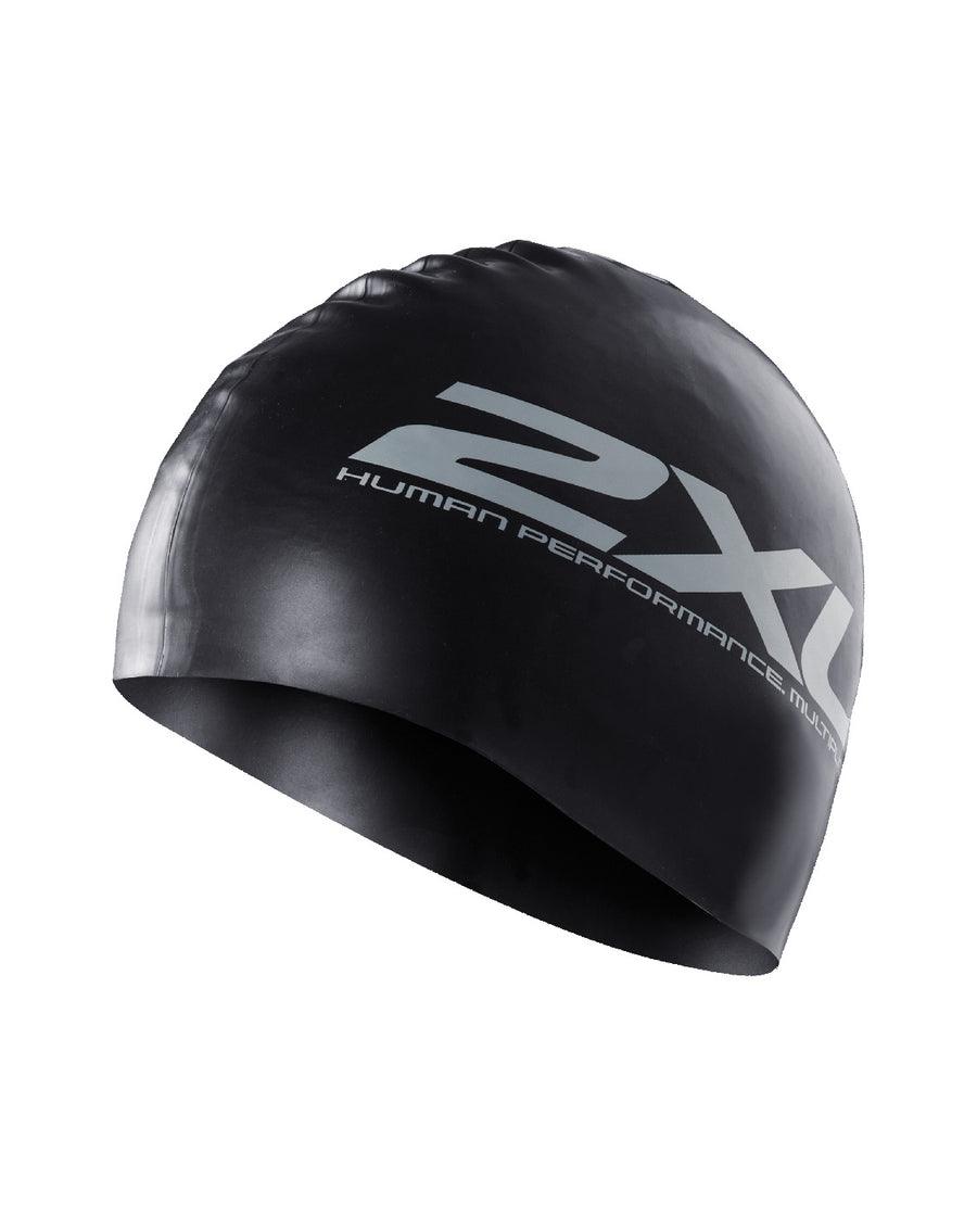 2XU Silicone Swim Cap (Black/Black) - BUMSONTHESADDLE