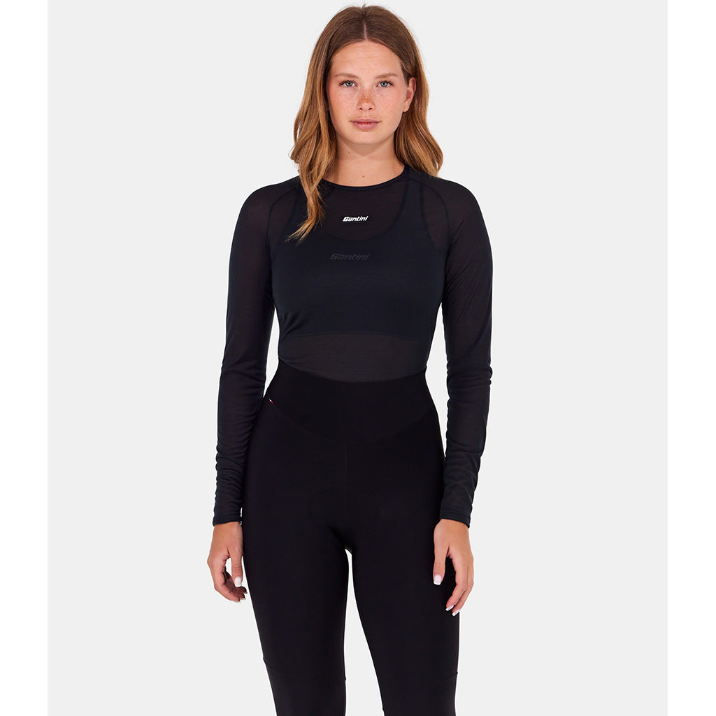 Santini Dry Winter Unisex Full Sleeves Cycling Baselayer (Black)