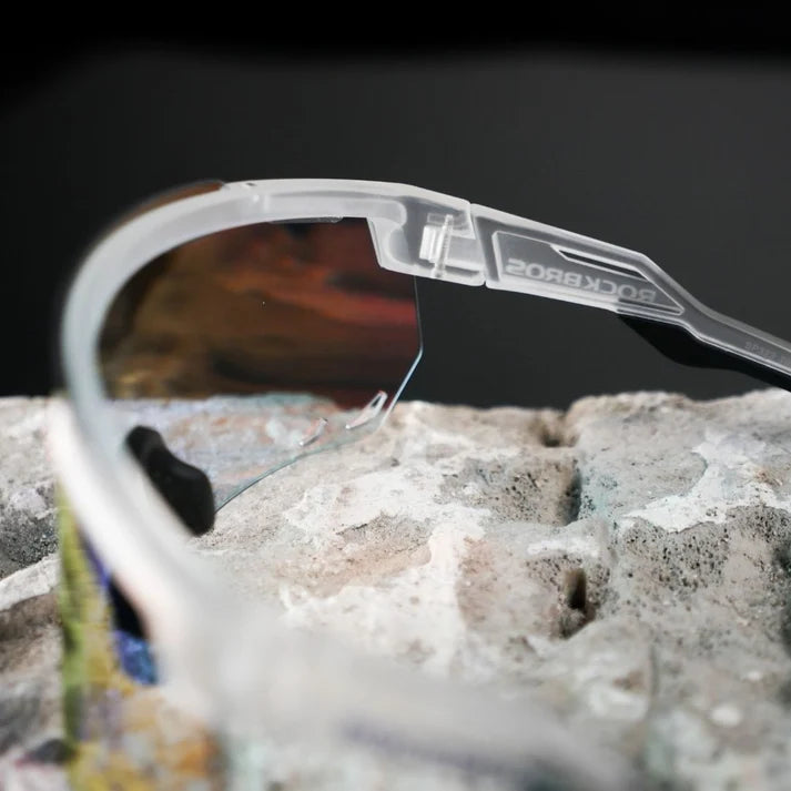 Rockbros Photochromatic Sunglasses (Light Grey/Red)