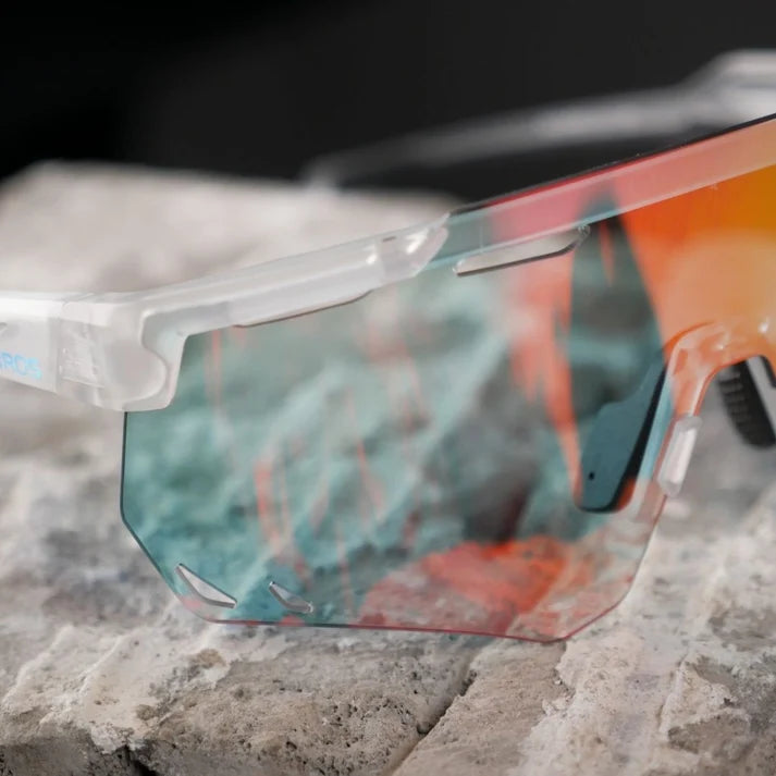 Rockbros Photochromatic Sunglasses (Light Grey/Red)
