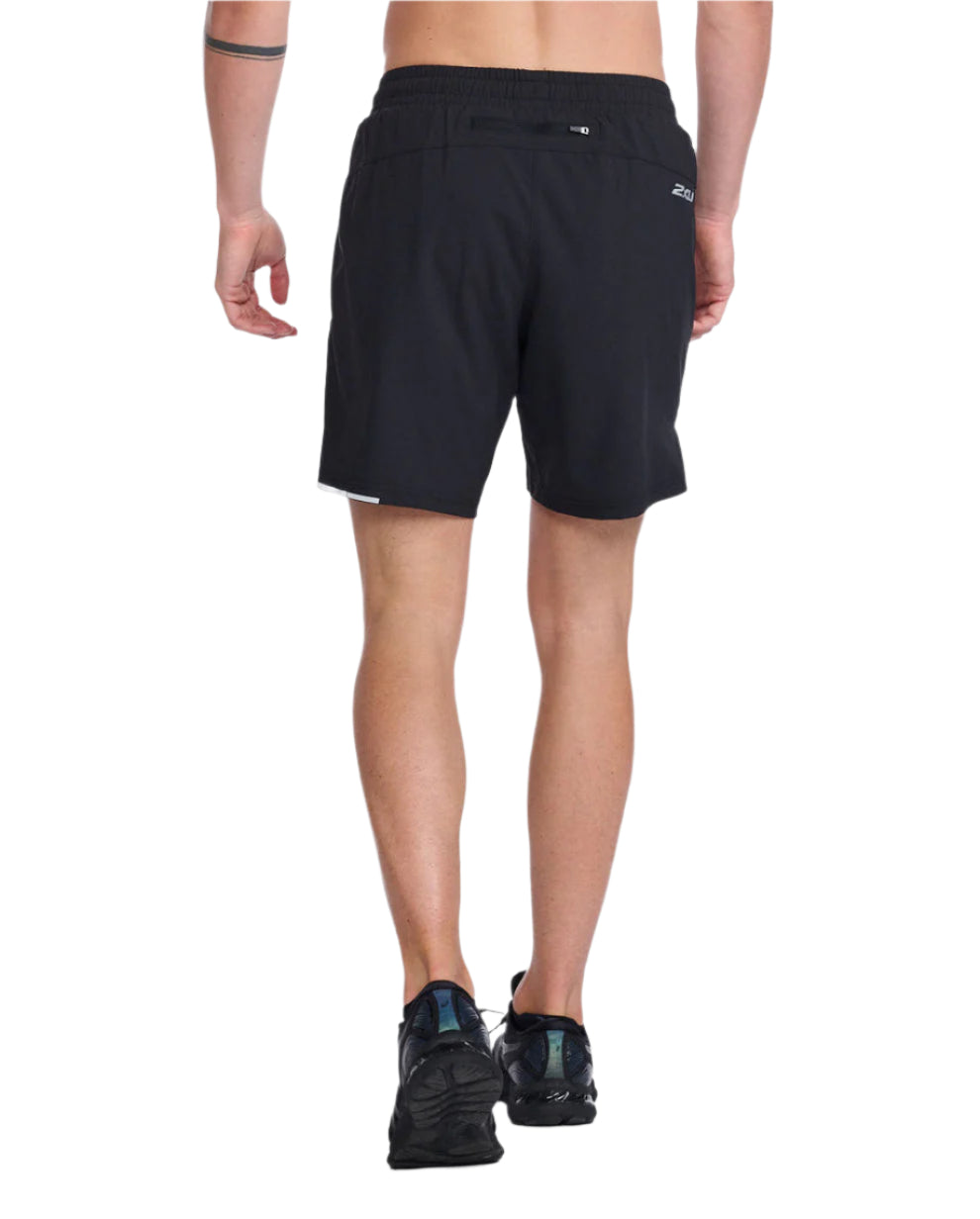 2XU MR6904B Aero 7 Inch Men's Running Shorts (Black/Silver Reflective)