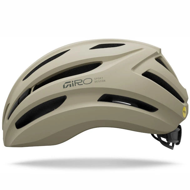 Giro Isode MIPS II road cycling helmet, Matte Stone, side view