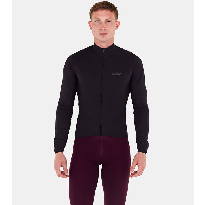 Santini Ready To Ride Wind Cycling Jacket (Black)