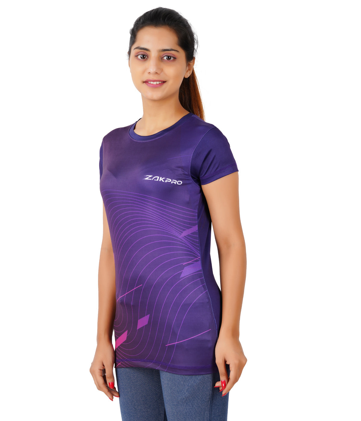 Zakpro Sports Women's Cycling T-Shirt (Purple Wave)