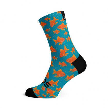 Sox Footwear Goldfish Casual Crew Unisex Multi Sport Socks (Print)