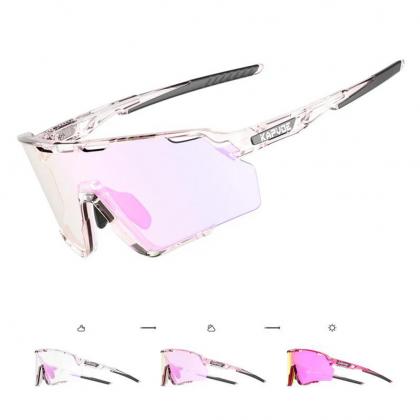 Kapvoe X170 Color Changing Sport Sunglasses (Pink/White)