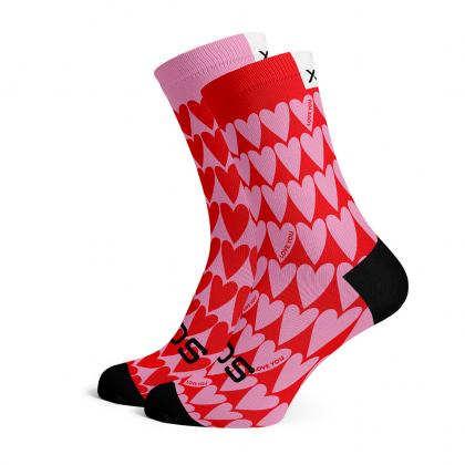 Sox Footwear Hearts Casual Crew Unisex Multi Sport Socks (Print)