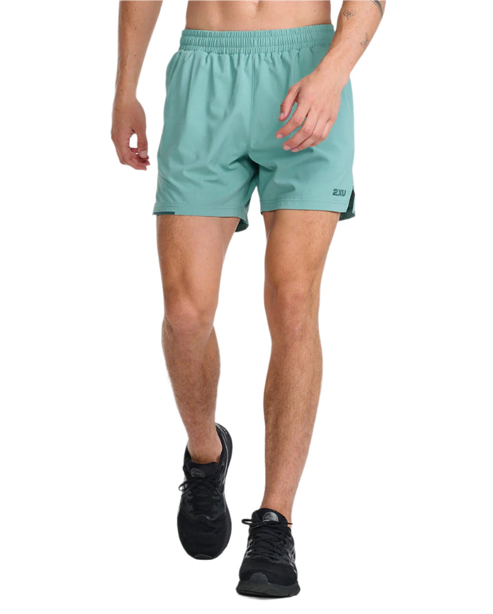 2XU MR6904B Aero 7 Inch Men's Running Shorts (Raft/Pine Reflective)