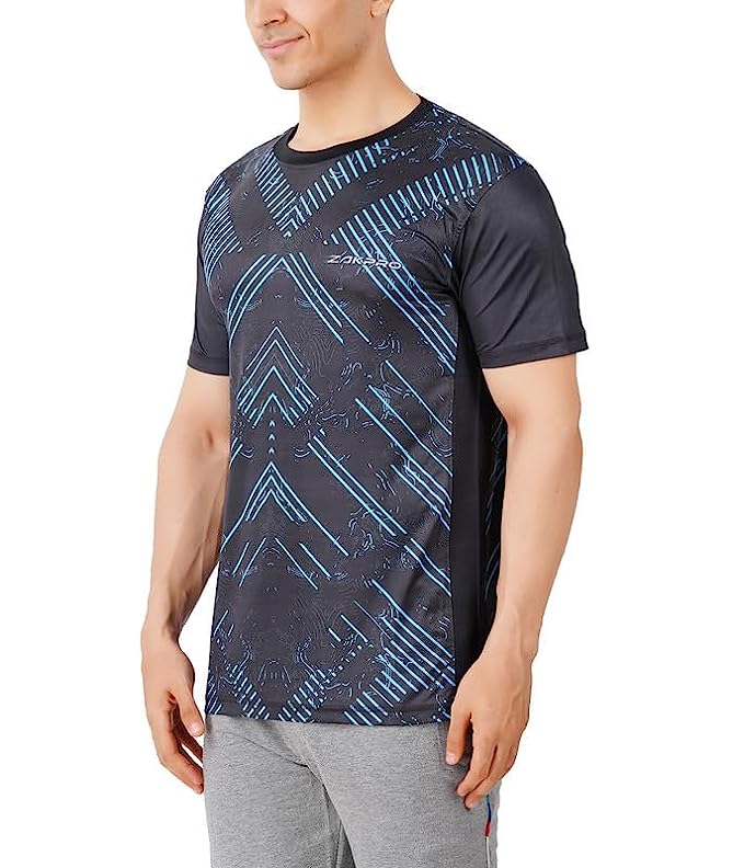 Zakpro Sports Men's Cycling T-Shirt (Cross Blue)