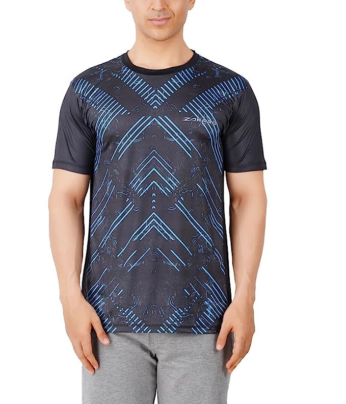 Zakpro Sports Men's Cycling T-Shirt (Cross Blue)