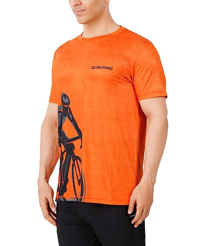 Zakpro Sports Men's Cycling T-Shirt (Ride-O-Range)
