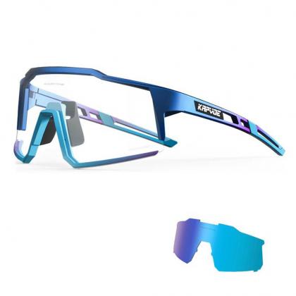 Kapvoe KE9022 Sport Sunglasses (Clear/Blue)