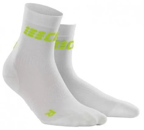 CEP Compression Ultralight Short Men's Compression Socks (White/Green)