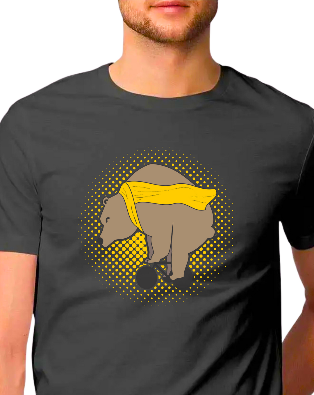Sport Canvas Bear On Bike  Classic Fit Unisex T-Shirt