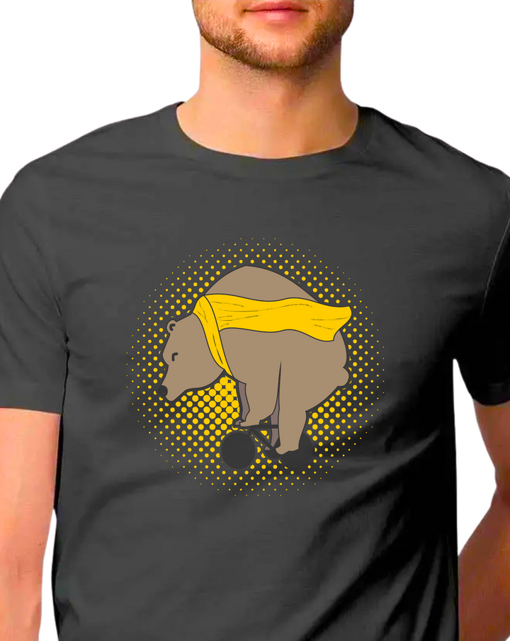 Sport Canvas Bear On Bike  Classic Fit Unisex T-Shirt