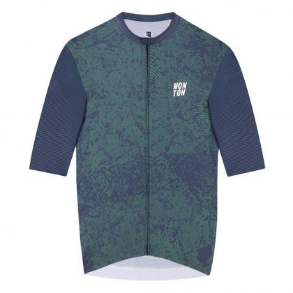 Monton Topography Men's Cycling Jersey (Forest Blue)