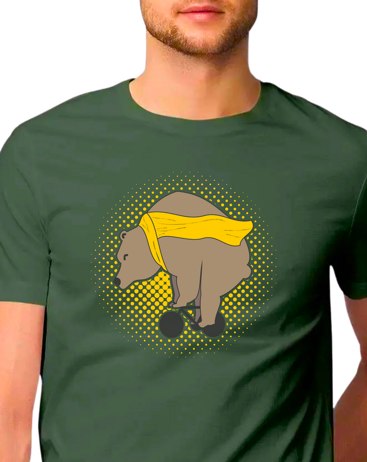 Sport Canvas Bear On Bike  Classic Fit Unisex T-Shirt