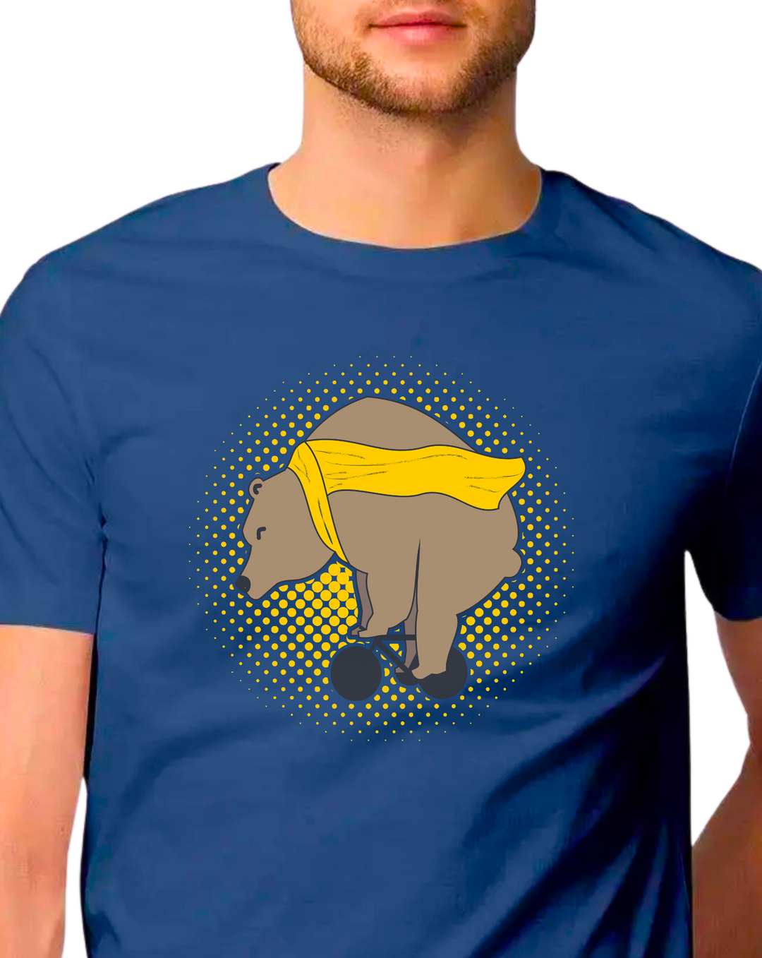 Sport Canvas Bear On Bike  Classic Fit Unisex T-Shirt
