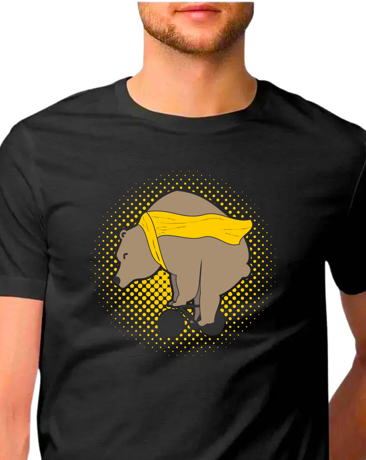 Sport Canvas Bear On Bike  Classic Fit Unisex T-Shirt
