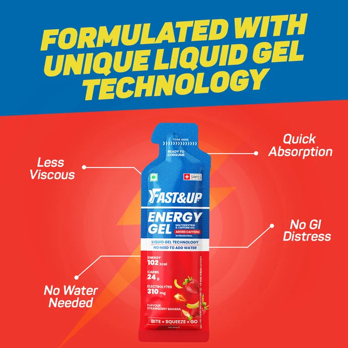 Fast&Up Caffeinated Energy Gel (Strawberry Banana)