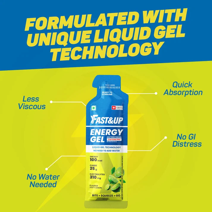 Fast&Up Non Caffeinated Energy Gel (Zesty Lemon)
